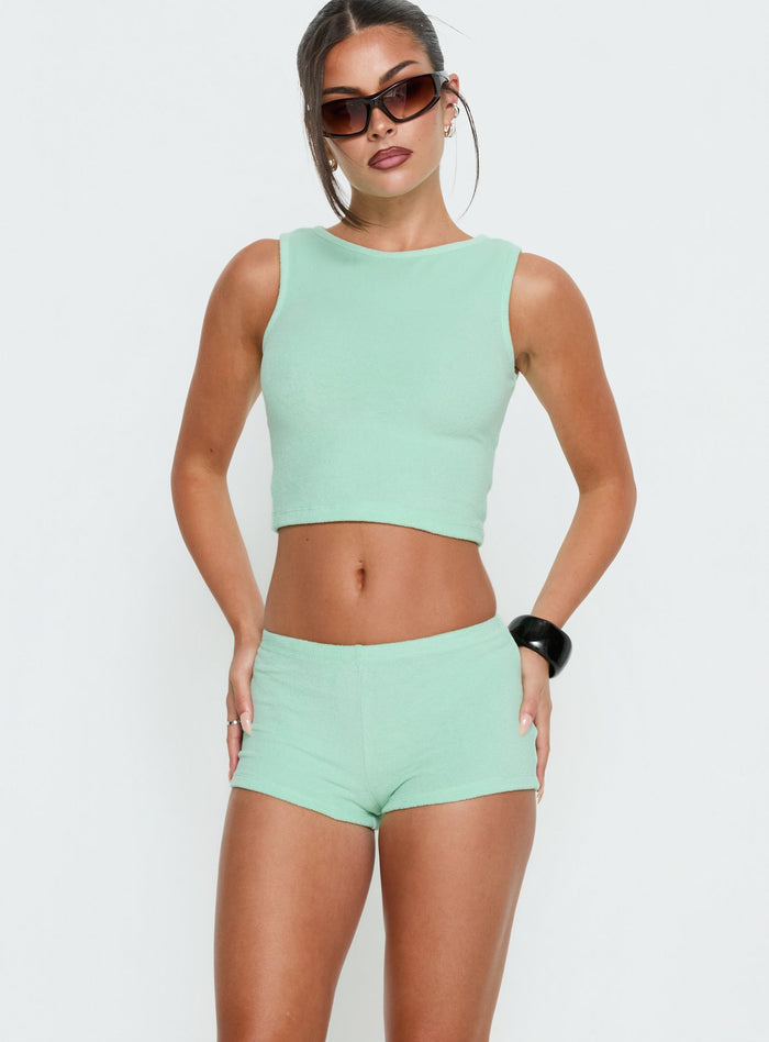 Henree Terry Co-ord Mint Green