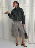 Hudsen Longline Cargo Shorts Charcoal