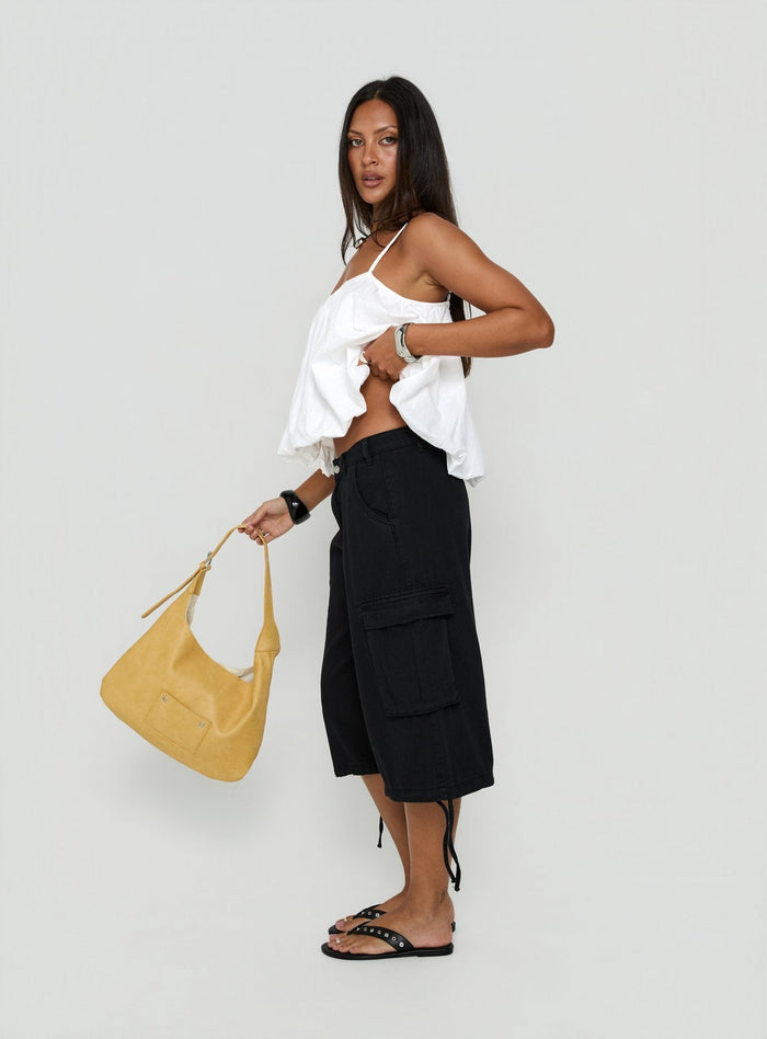 Hudsen Longline Cargo Shorts Washed Black