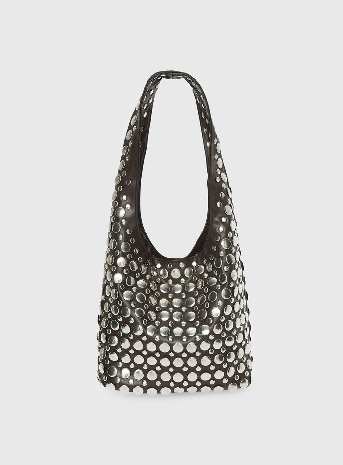 In The Crowd Shoulder Bag Brown / Silver