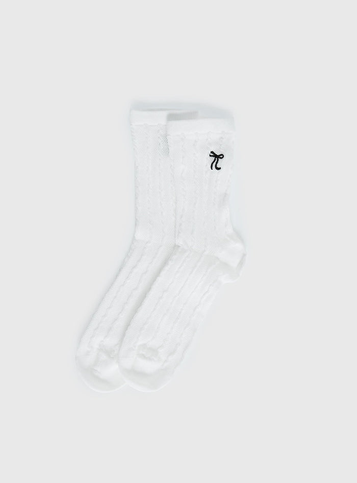 Introduction Cable Knit Socks Cream