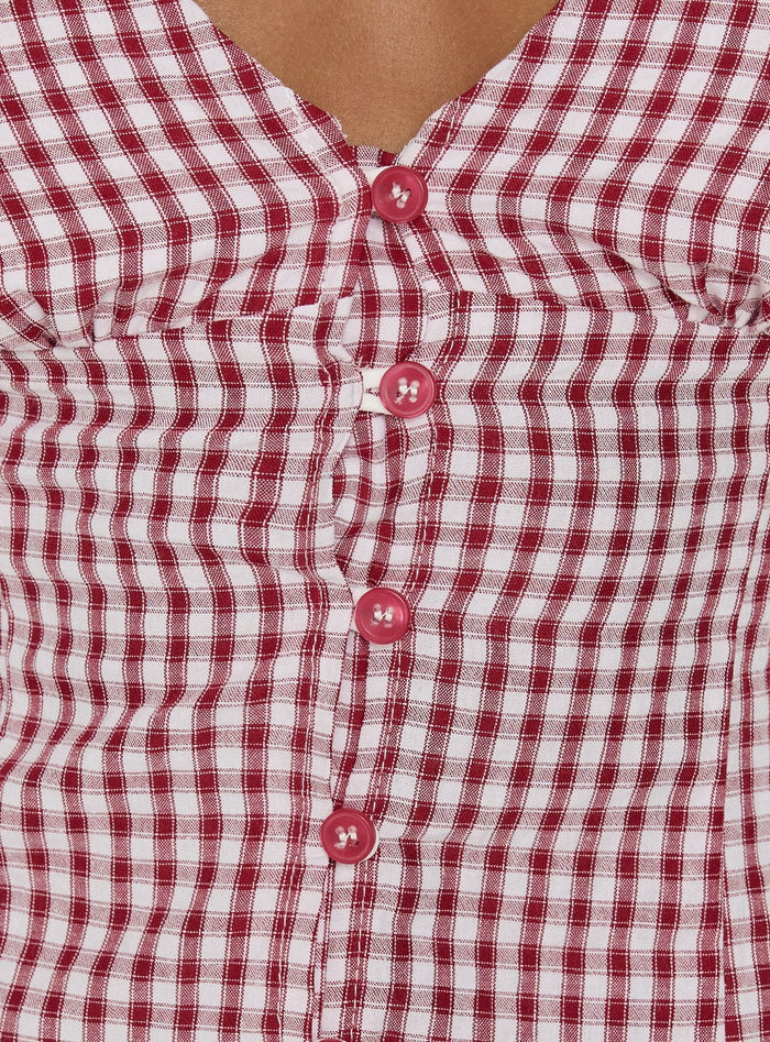 Isolda Top Red Gingham