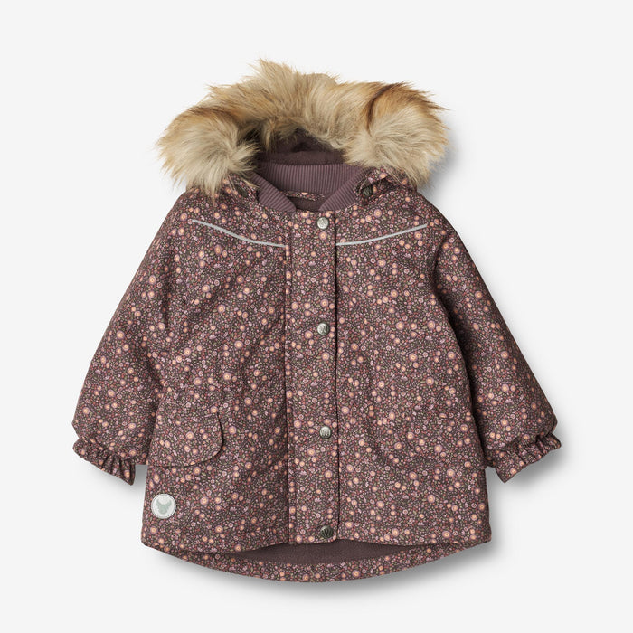 Wheat Outerwear Jacket Mathilde Tech | Baby Jacket 3121 eggplant buttercups