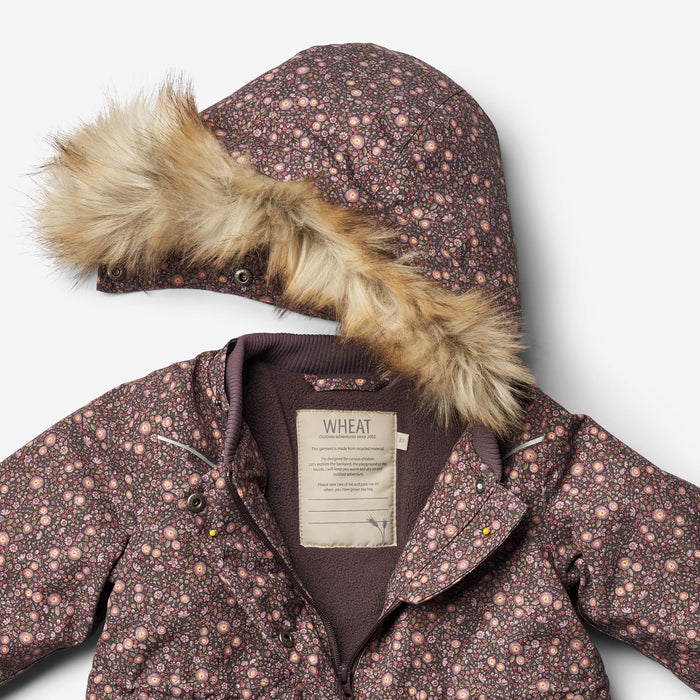 Wheat Outerwear Jacket Mathilde Tech | Baby Jacket 3121 eggplant buttercups