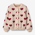 Wheat Main Jacquard Cardigan Vikki Cardigan 9562 offwhite melange