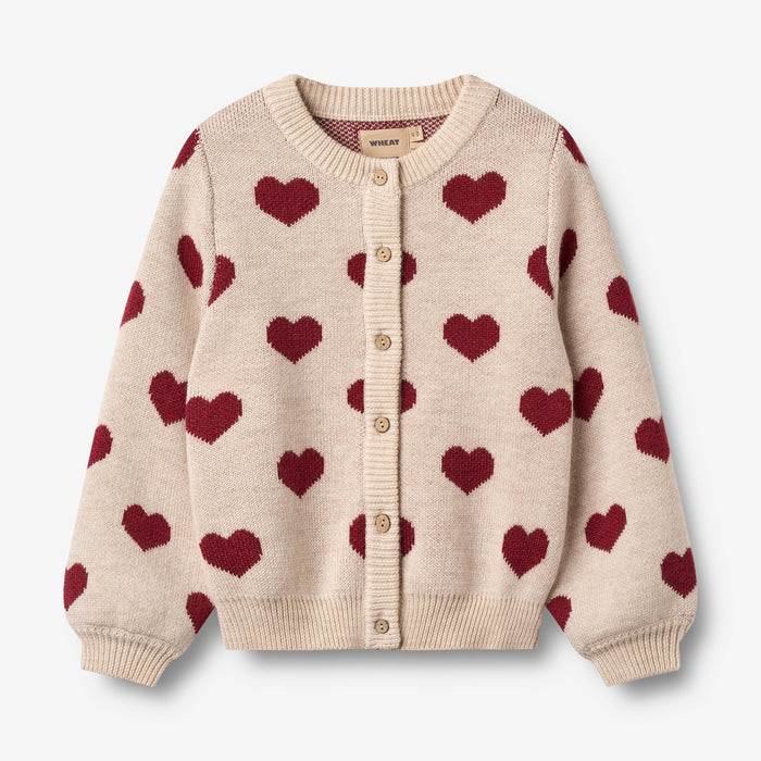 Wheat Main Jacquard Cardigan Vikki Cardigan 9562 offwhite melange