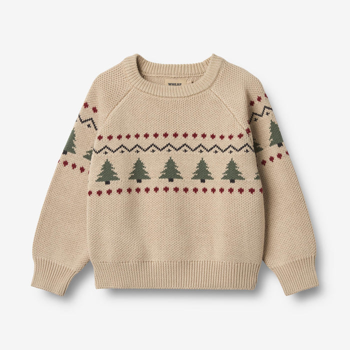 Wheat Main Jacquard Pullover Balou Knitted Tops 3354 warm sand