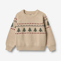 Wheat Main Jacquard Pullover Balou Knitted Tops 3354 warm sand
