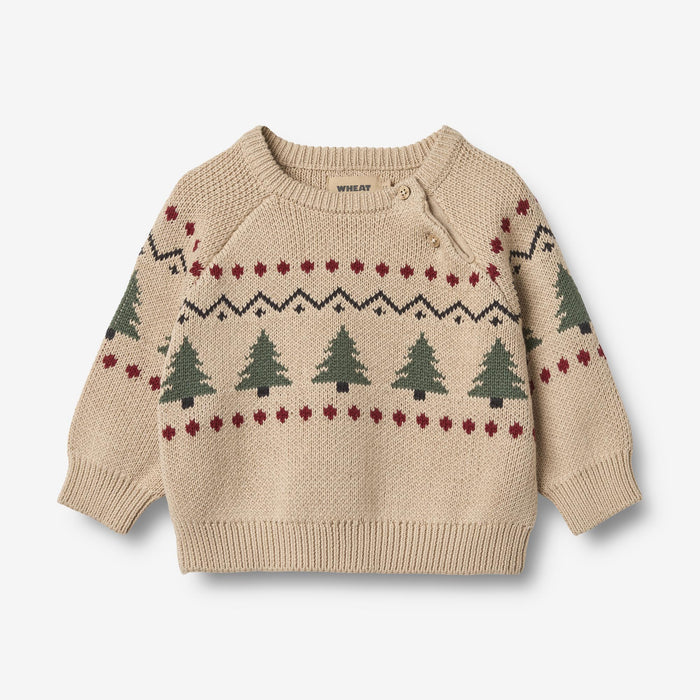 Wheat Main Jacquard Pullover Balou Knitted Tops 3354 warm sand