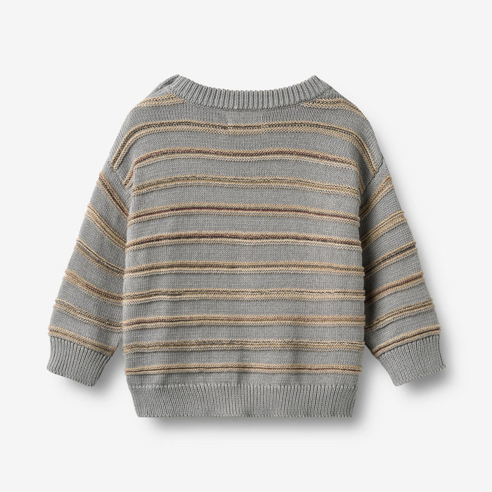 Wheat Main Jacquard Pullover Harlow Pullover 9783 slightly blue stripe