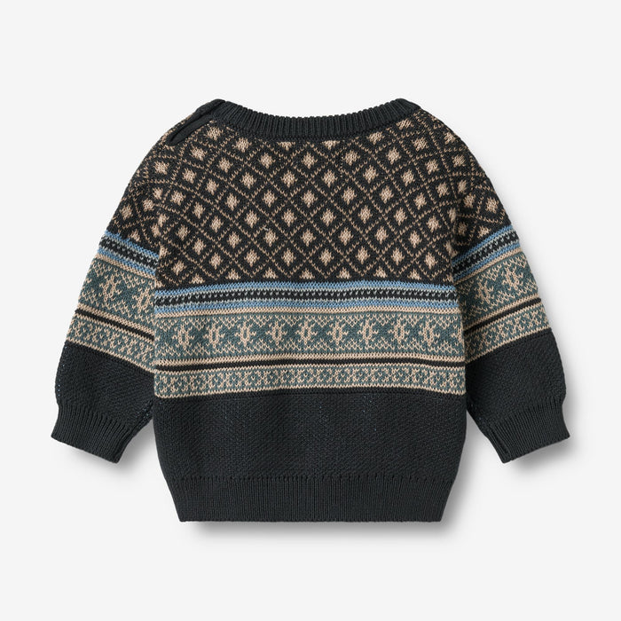 Wheat Main Jacquard Pullover Julius Pullover 1432 navy