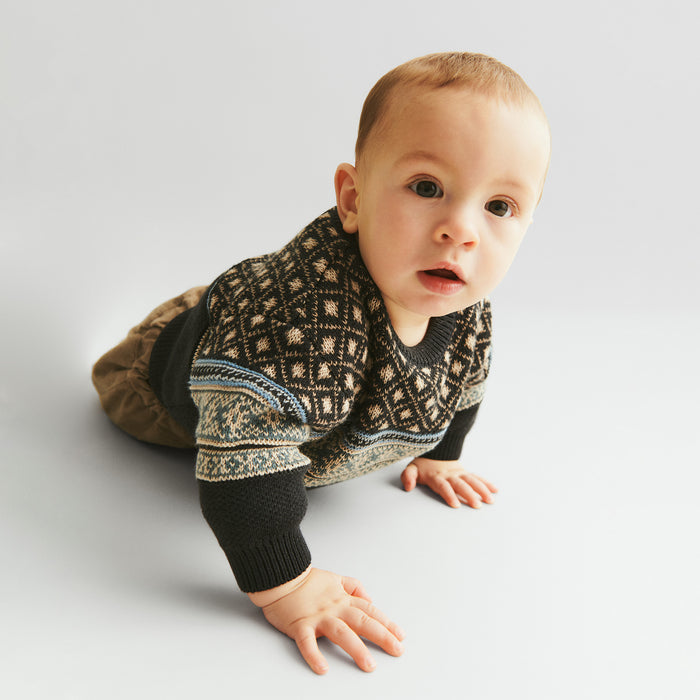 Wheat Main Jacquard Pullover Julius Pullover 1432 navy