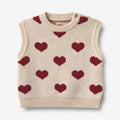 Wheat Main Jacquard Vest Gaby Knitted Tops 9562 offwhite melange