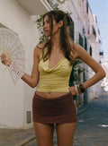 Jannelle Foldover Mini Skort Brown