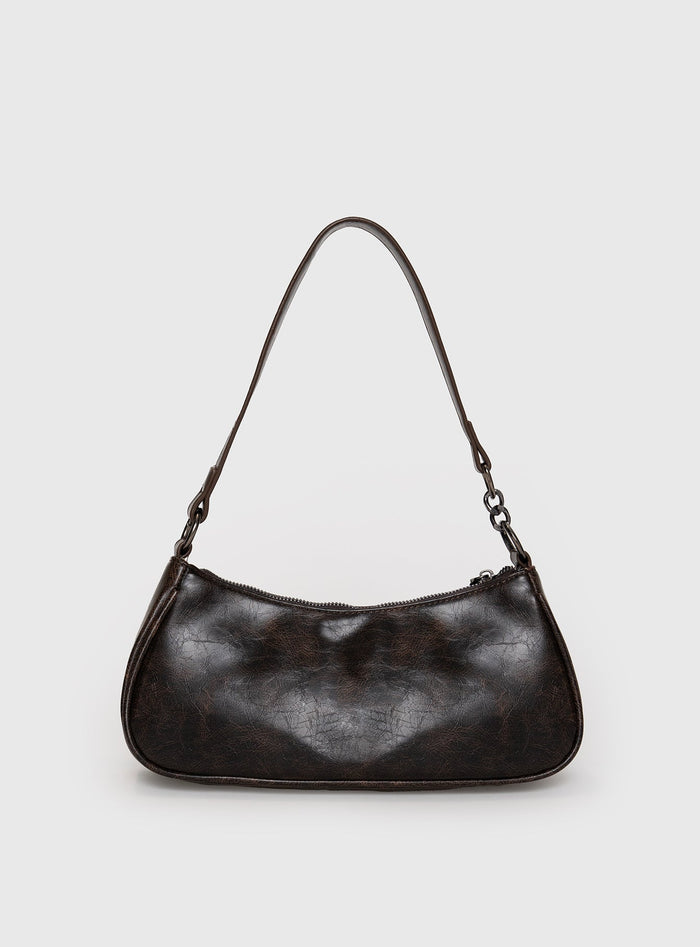 Faux leather shoulder bag Adjustable & removable cross-body and shoulder straps, silver-toned hardware, zip fastening, twin front pockets with magnetic button fastening, flat base