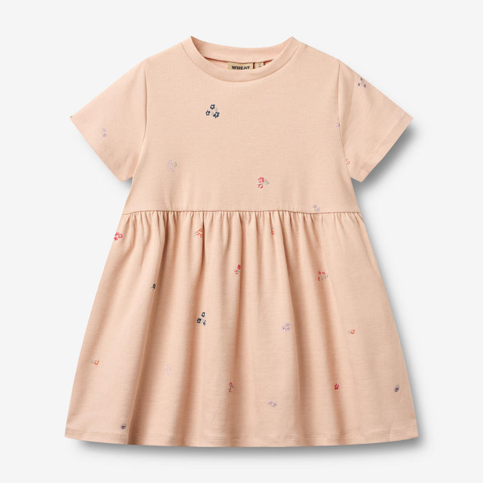 Wheat Main Jersey Dress Anna Dress 2475 rose flowers