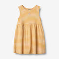 Wheat Main Jersey Dress Embroidery Martha Dress 9449 yellow rib stripe