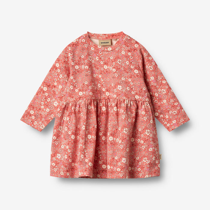Wheat Main Jersey Dress L/S Sessa Dress 9422 coral flowers