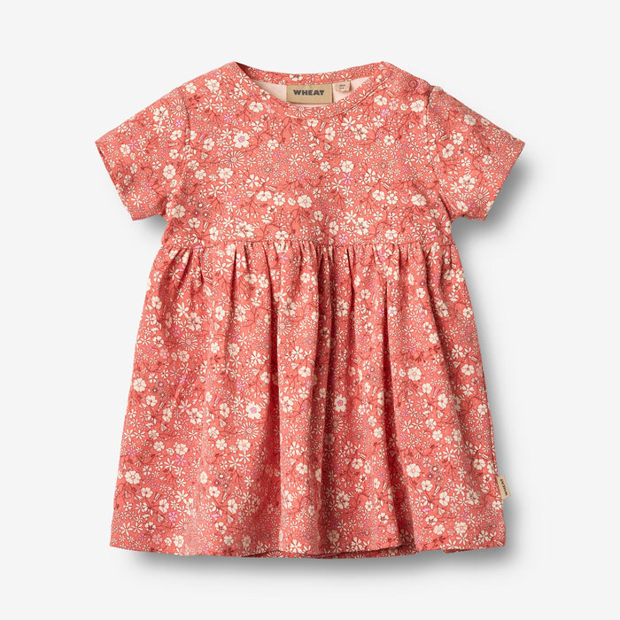 Wheat Main Jersey Dress SS/S Nova Dress 9422 coral flowers