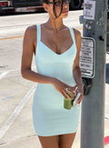 Justina Bandage Mini Dress Pastel Blue
