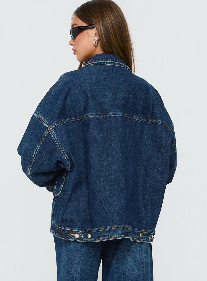 Kier Oversized Jacket Denim Dark Blue Wash
