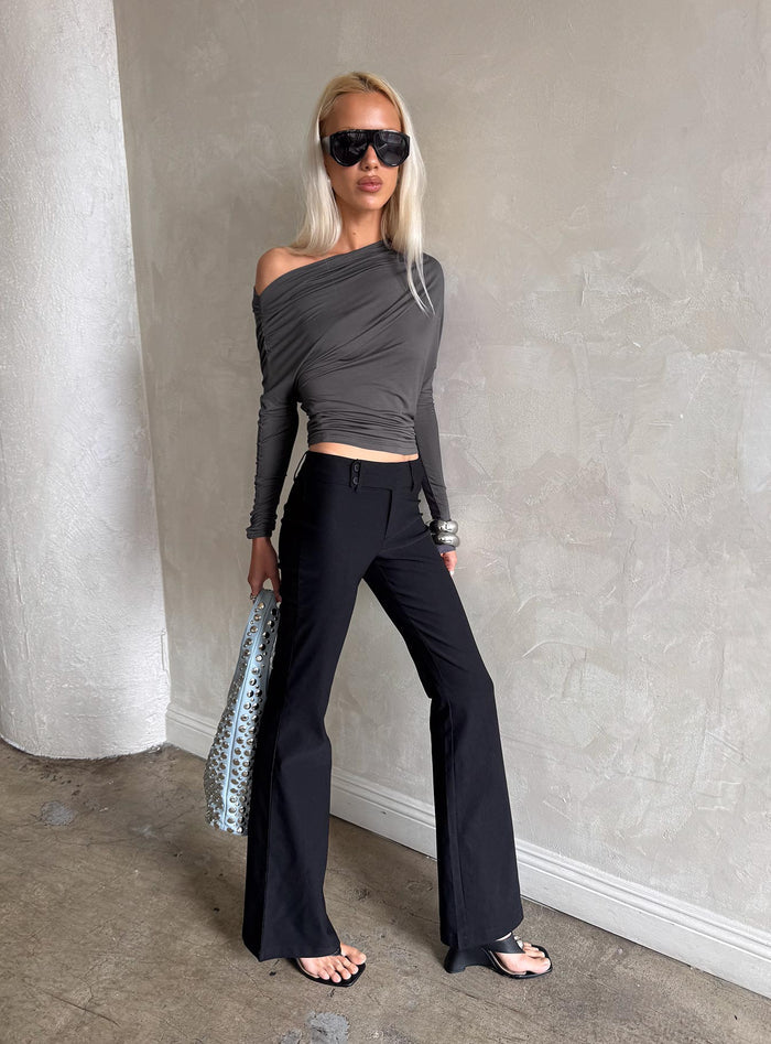 Kinkirk Flared Trousers Black Petite