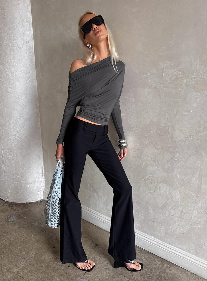 Kinkirk Flared Trousers Black Tall