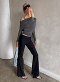 Kinkirk Flared Trousers Black Tall