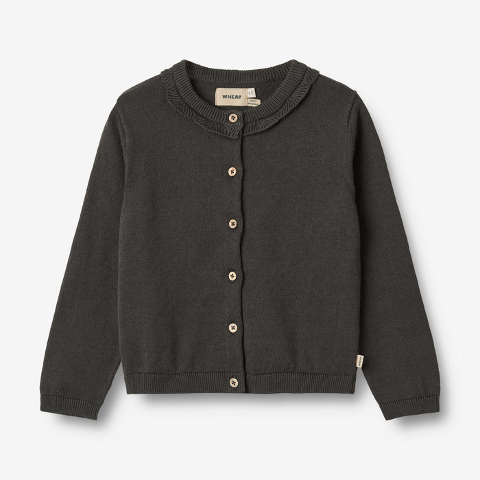 Wheat Main Knit Cardigan Amy Knitted Tops 1180 raven