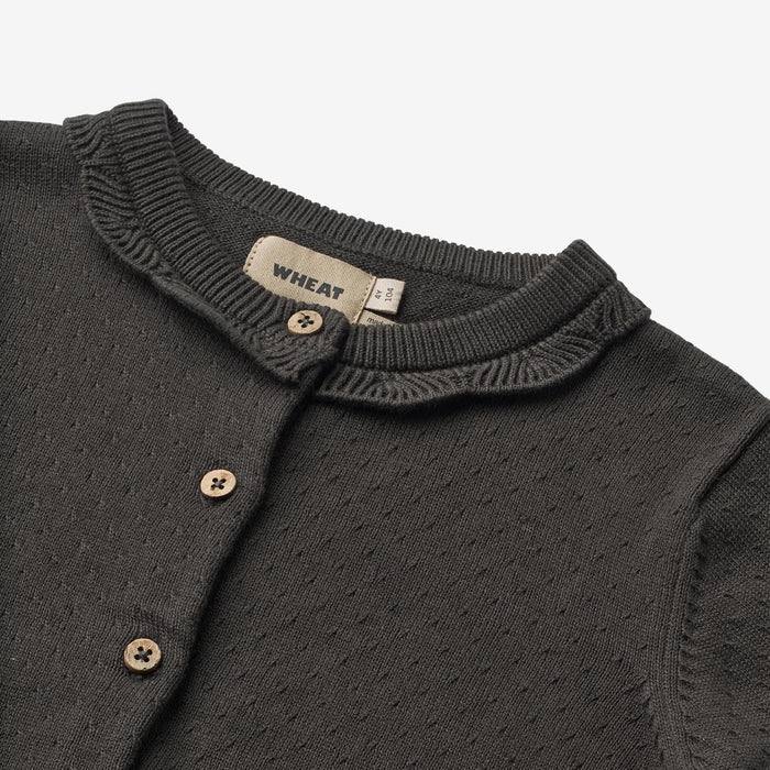 Wheat Main Knit Cardigan Amy Knitted Tops 1180 raven