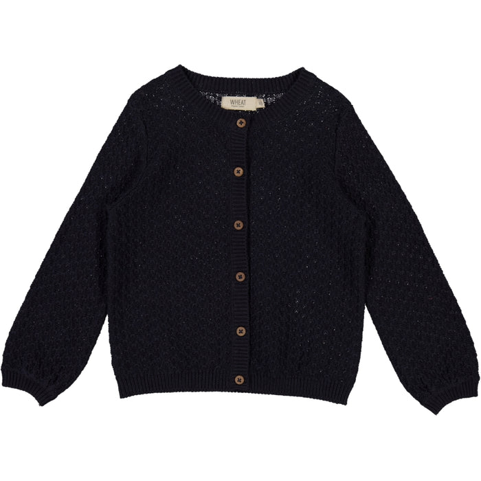 Wheat Main Knit Cardigan Magnella Knitted Tops 1378 midnight blue