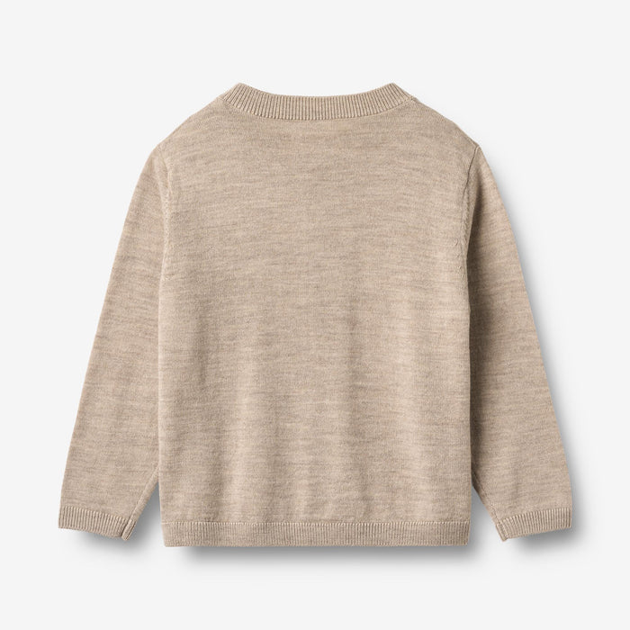 Wheat Main Knit Cardigan Nico Knitted Tops 9574 warm sand melange