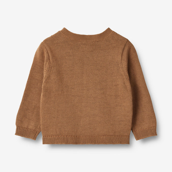 Wheat Main Knit Cardigan Siggi Knitted Tops 5073 caramel