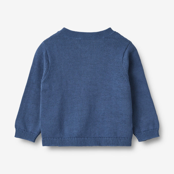 Wheat Main Knit Cardigan Siggi Knitted Tops 1173 deep ocean