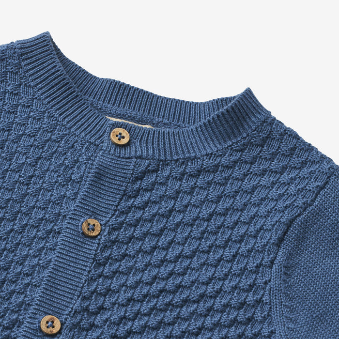 Wheat Main Knit Cardigan Siggi Knitted Tops 1173 deep ocean