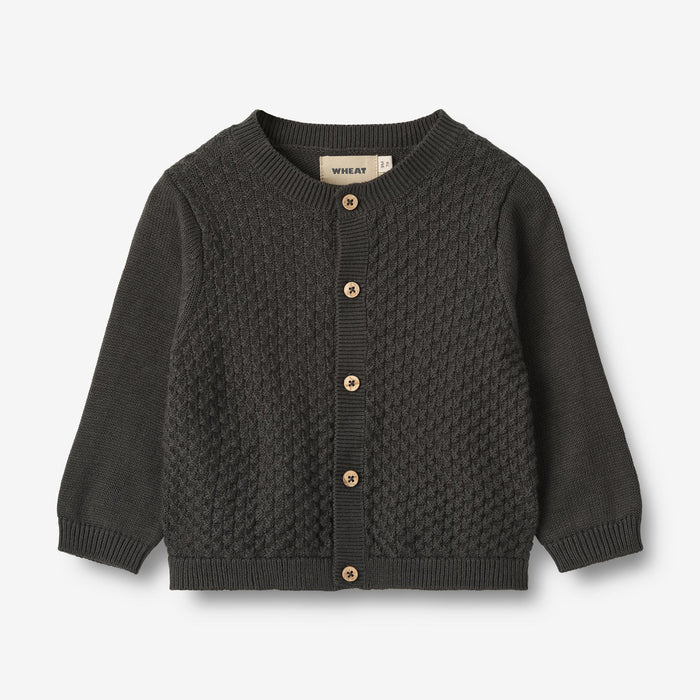 Wheat Main Knit Cardigan Siggi Knitted Tops 1180 raven