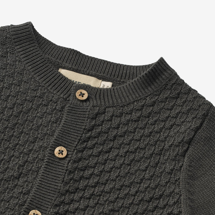 Wheat Main Knit Cardigan Siggi Knitted Tops 1180 raven