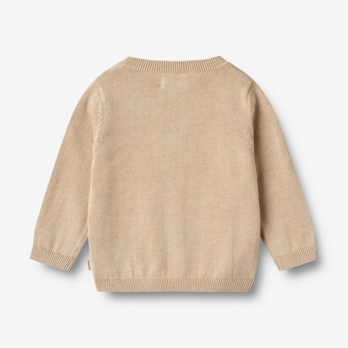 Wheat Main Knit Cardigan Sofus Knitted Tops 3354 warm sand