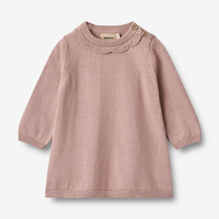 Wheat Main Knit Dress Nannie Dress 1135 dry rose