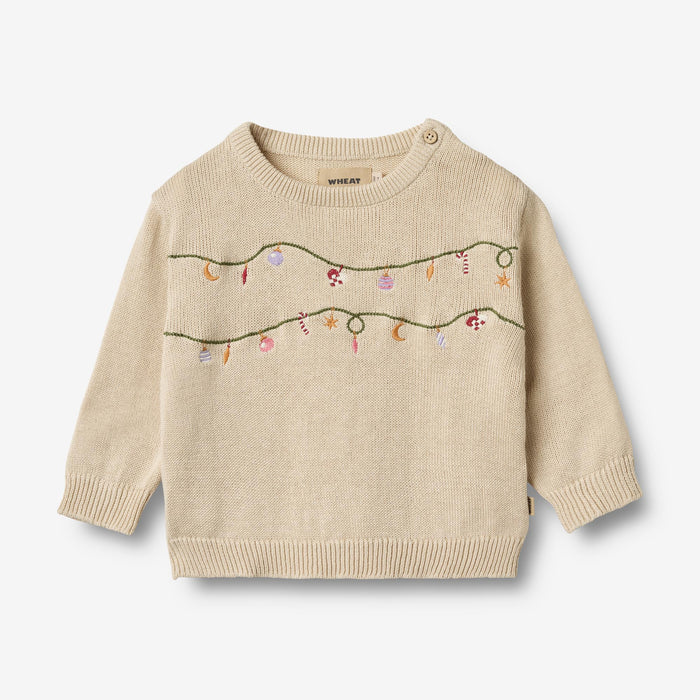 Wheat Main Knit Pullover Embr. Lisa Knitted Tops 3191 offwhite