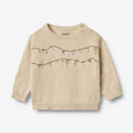 Wheat Main Knit Pullover Embr. Lisa Knitted Tops 3191 offwhite