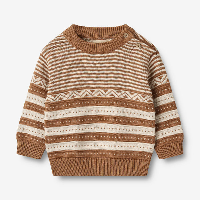 Wheat Main Knit Pullover Jan | Baby Knitted Tops 5073 caramel