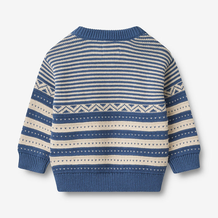 Wheat Main Knit Pullover Jan | Baby Knitted Tops 1173 deep ocean