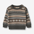 Wheat Main Knit Pullover Knud Knitted Tops 1180 raven