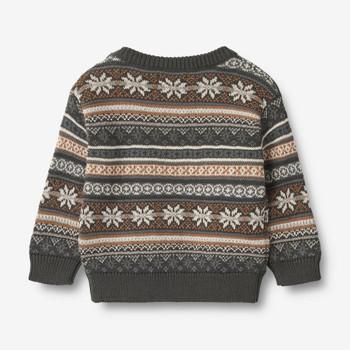 Wheat Main Knit Pullover Knud Knitted Tops 1180 raven