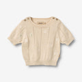 Wheat Main Knit Top S/S Malvina Top 9731 sandshell white flowers