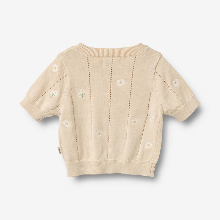 Wheat Main Knit Top S/S Malvina Top 9731 sandshell white flowers