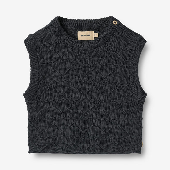 Wheat Main Knit Vest Bobby Knitted Tops 1432 navy