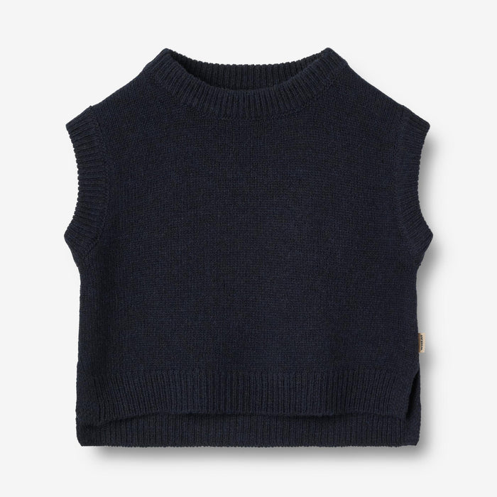 Wheat Main Knit Vest Cuba Knitted Tops 1432 navy