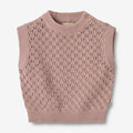 Wheat Main Knit Vest Saga Knitted Tops 1135 dry rose